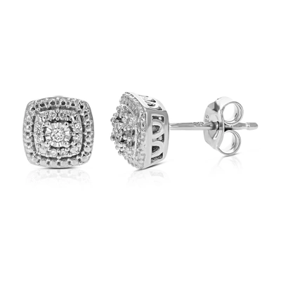 VIR JEWELS 1/10 CTTW ROUND LAB GROWN DIAMOND STUD EARRINGS .925 STERLING SILVER PRONG SETTINGS