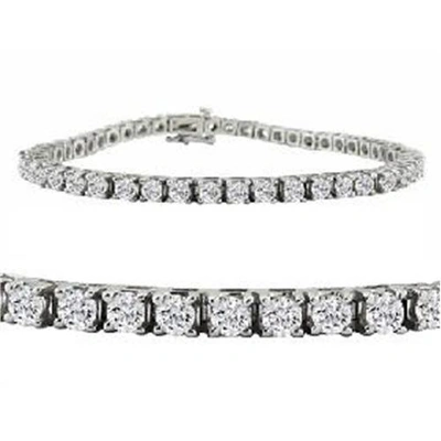 POMPEII3 8 TCW 14K WHITE GOLD ROUND DIAMOND TENNIS BRACELET