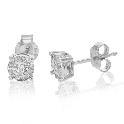 VIR JEWELS 1/6 CTTW ROUND CUT LAB GROWN DIAMOND STUD EARRINGS PRONG SET IN 925 STERLING SILVER