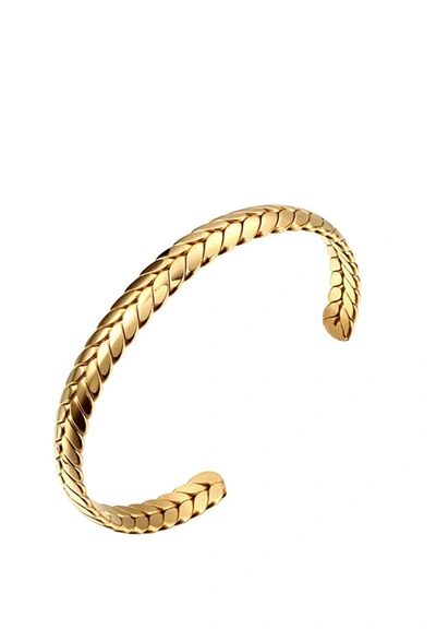 STEPHEN OLIVER 18K GOLD TEXTURED CUFF BANGLE