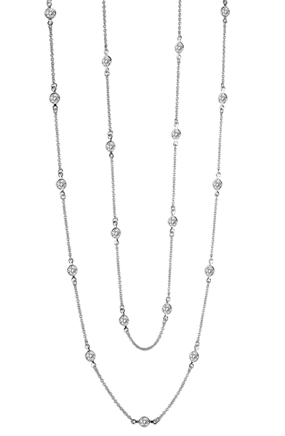LIV OLIVER STERLING SILVER CZ STATION NECKLACE