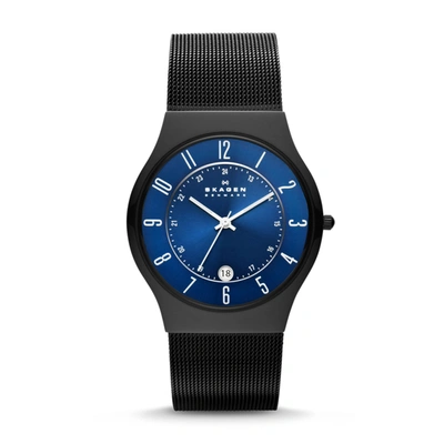 SKAGEN MEN'S SUNDBY TITANIUM THREE-HAND DATE, MIDNIGHT WATCH