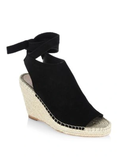 LOEFFLER RANDALL Lyra Split Suede Espadrille Wedge Sandals