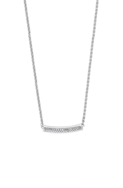 EFFY EFFY STERLING SILVER PAVÉ DIAMOND BAR PENDANT NECKLACE