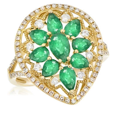 DIANA M. 14KTYG 0.45CTS DIAMONDS, EM. 1.59CTS, 3GM, 93ST