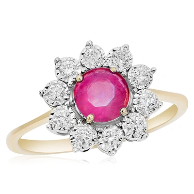 DIANA M. 14KTYG RING RD 0.26CTS, RB 1.00CTS, 2.61GM,11ST