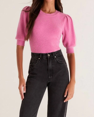 Z SUPPLY Cassandra Short Sleeve Sweater in Pink