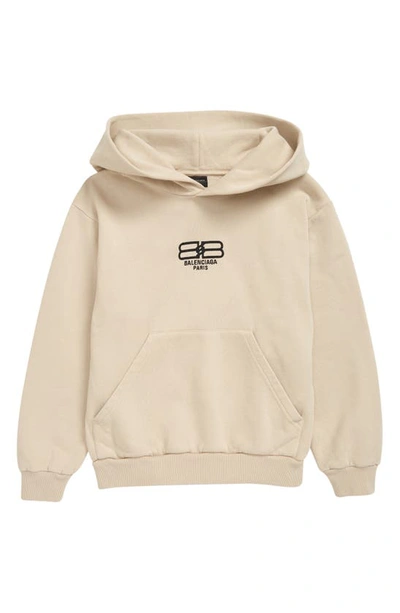 BALENCIAGA BALENCIAGA KIDS' BB LOGO CLASSIC COTTON FLEECE GRAPHIC HOODIE