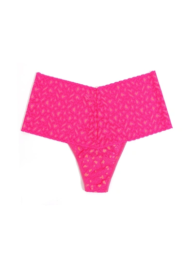 HANKY PANKY CROSS-DYED LEOPARD RETRO THONG SIESTA PINK