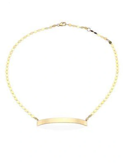 Lana Jewelry Bond 14K Yellow Gold Nude ID Tag Choker