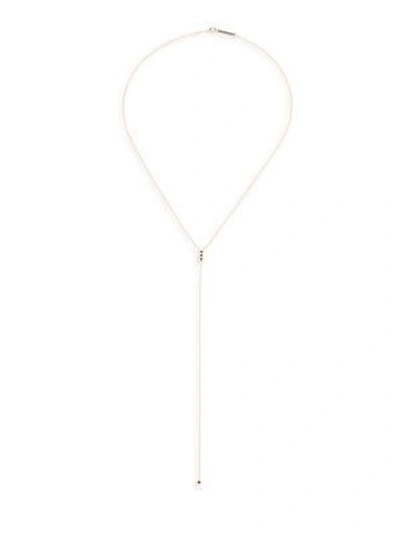 Zoë Chicco Black Diamond & 14K Rose Gold Lariat Necklace