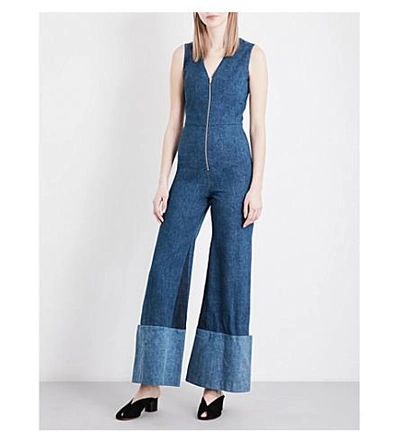 MAJE Patim V-neck denim jumpsuit