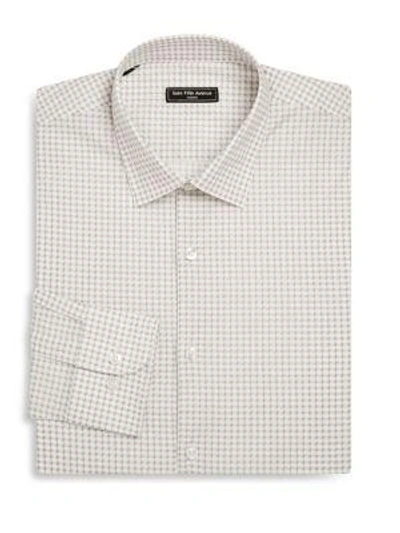 SAKS FIFTH AVENUE MODERN Slim-Fit Geometric-Print Woven Dress Shirt