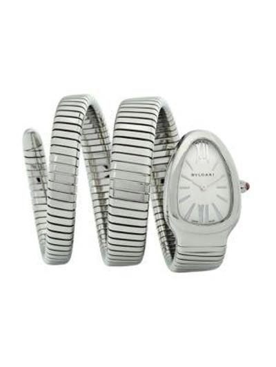 BVLGARI WOMEN'S SERPENTI TUBOGAS STAINLESS STEEL DOUBLE TWIST WATCH