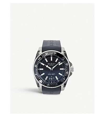 GUCCI YA136204 DIVE STAINLESS STEEL AND RUBBER WATCH