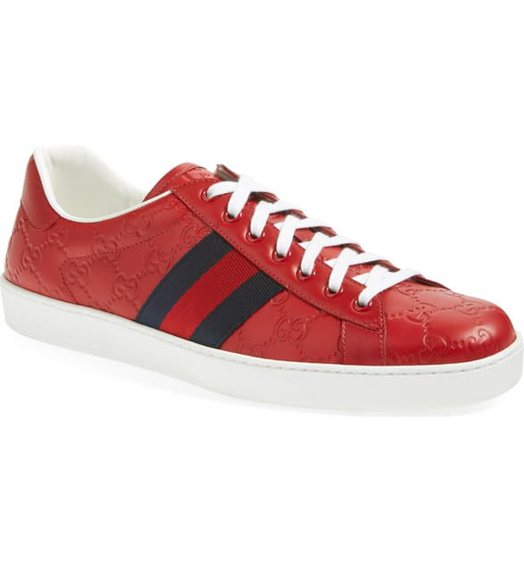 ace gucci signature sneaker red