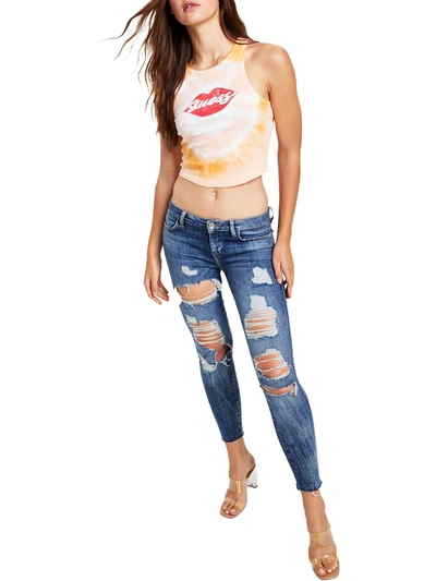 GUESS Womens Tie-Dye Ribbed Tank Top