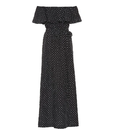 LISA MARIE FERNANDEZ MIRA FLOUNCE COTTON OFF-THE-SHOULDER DRESS