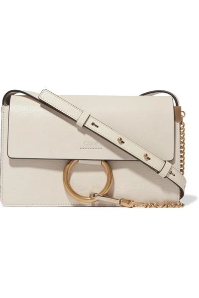 CHLOÉ FAYE SMALL TEXTURED-LEATHER SHOULDER BAG
