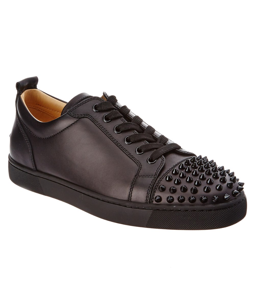 vagabond bjælke Modtagelig for Shop Gucci Christian Louboutin Lois Junior Spikes Leather Sneaker In Black/ black