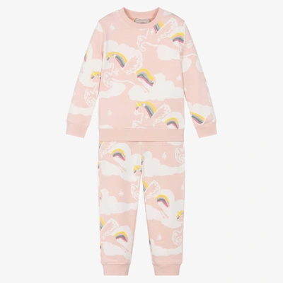 STELLA MCCARTNEY STELLA MCCARTNEY KIDS GIRLS PINK COTTON UNICORN TRACKSUIT
