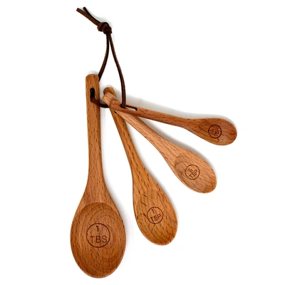 NORPRO BEECHWOOD MEASURING SPOONS, SET OF 4