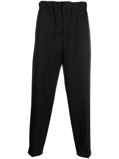 JIL SANDER ELASTICATED-WAISTBAND TAPERED TROUSERS
