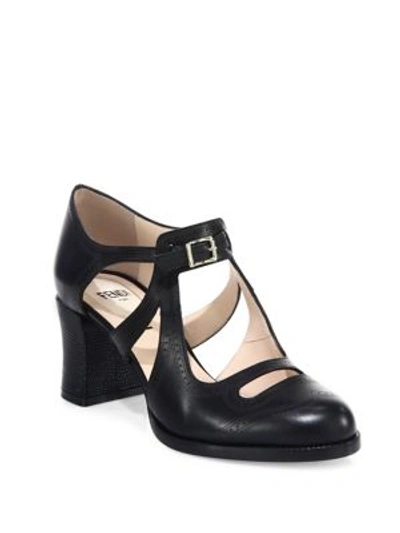 FENDI Chameleon Leather Mary Jane Pumps