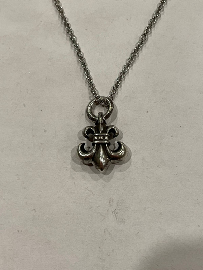 CHROME HEARTS BS FLEUR PENDANT ROLL CHAIN SILVER NECKLACE
