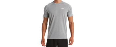 NIKE MEN'S HYDROGUARD DRI-FIT STRETCH UPF 40+ HEATHER RASH GUARD