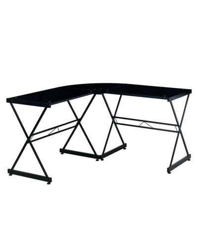 RTA PRODUCTS TECHNI MOBILI L-SHAPED GLASS COMPUTER DESK
