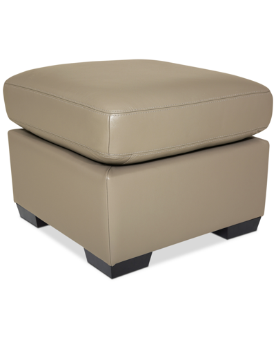 FURNITURE LOTHAN 24" LEATHER OTTOMAN, CREATED FOR MACY'S