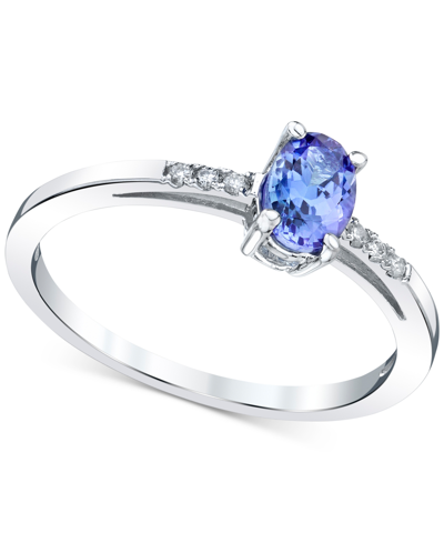 MACY'S TANZANITE (1/2 CT. T.W.) & DIAMOND (1/20 CT. T.W.) RING IN 14K WHITE GOLD