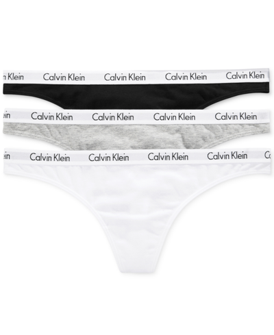 CALVIN KLEIN CAROUSEL COTTON 3-PACK THONG UNDERWEAR QD3587
