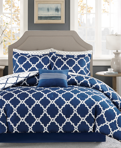 MADISON PARK ESSENTIALS MERRITT REVERSIBLE 9-PC.COMFORTER SET, CALIFORNIA KING BEDDING