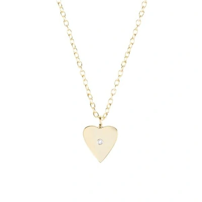 LATELITA LONDON Heart & White Topaz Necklace Gold
