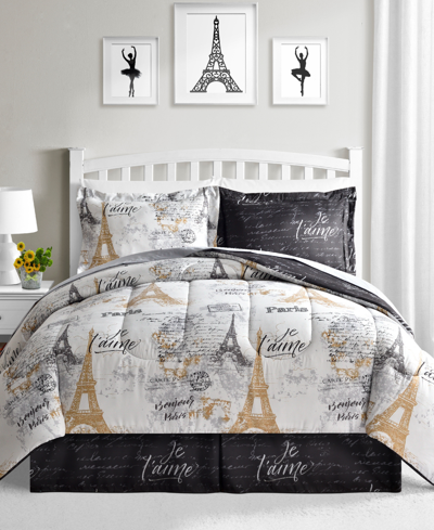 FAIRFIELD SQUARE COLLECTION PARIS GOLD REVERSIBLE 8 PC. COMFORTER SETS, CREATED FOR MACY'S BEDDING