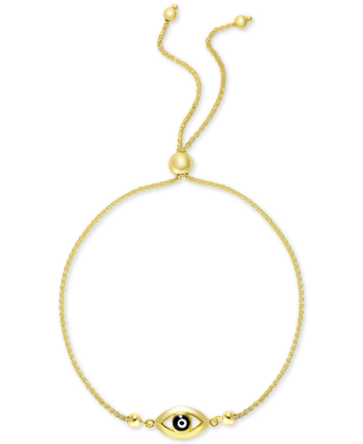 MACY'S ENAMEL EVIL EYE BOLO BRACELET IN 10K GOLD