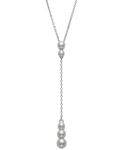 BELLE DE MER BELLE DE MER CULTURED FRESHWATER PEARL (4-6MM) LARIAT NECKLACE IN STERLING SILVER, 16" + 2" EXTENDER