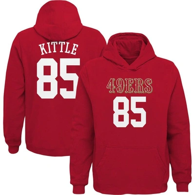 OUTERSTUFF OUTERSTUFF YOUTH GEORGE KITTLE SCARLET SAN FRANCISCO 49ERS MAINLINER PLAYER NAME & NUMBER PULLOVER H