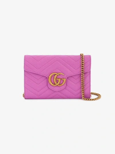 GUCCI GUCCI MARMONT CHEVRON CHAIN WALLET BAG