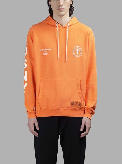 heron preston orange hoodie