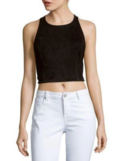ALICE AND OLIVIA Suede Leather Crop Top