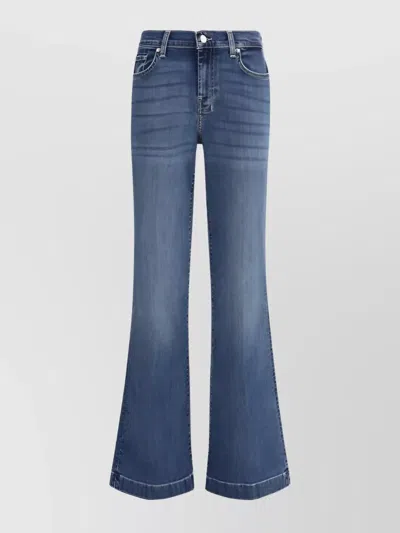 7 FOR ALL MANKIND COTTON STRAIGHT JEANS CONTRAST STITCHING