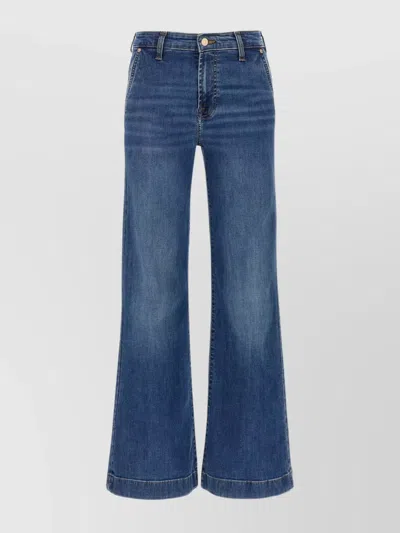 7 FOR ALL MANKIND WIDE-LEG JEANS WITH FADED WASH AND BELT LOOPS