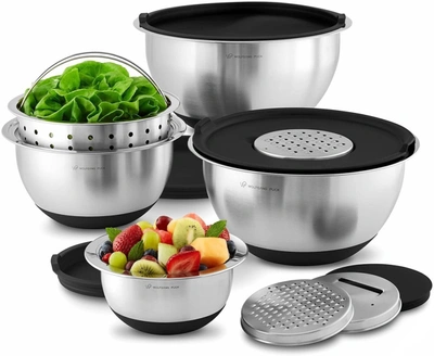 WOLFGANG PUCK Wolfgang Puck 12-Piece Stainless Steel Mixing Bowl Set