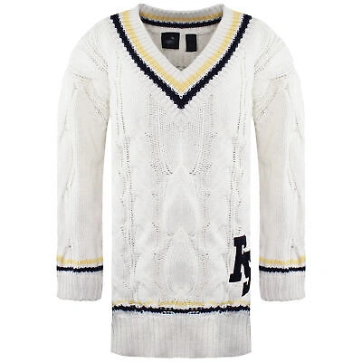 PUMA PUMA X RIHANNA FENTY LONG SLEEVE V-NECK BEIGE WOMENS SWEATERS 575784 01