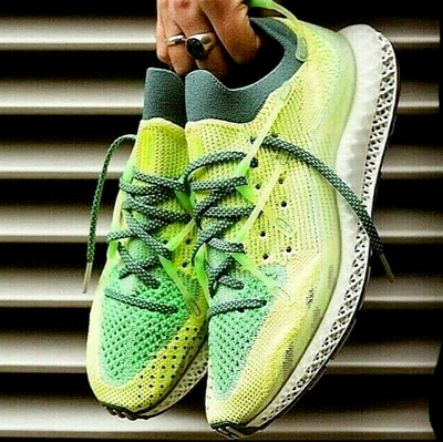ADIDAS ORIGINALS ADIDAS 4D FUSIO MEN'S US 12 FROZEN YELLOW GREEN WHITE LEMON LIME RETRO 3D PRINT