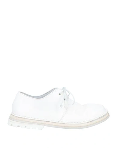 MARSÈLL MARSÈLL WOMAN LACE-UP SHOES WHITE SIZE 8 SOFT LEATHER
