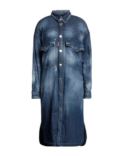 DSQUARED2 DSQUARED2 WOMAN DENIM OUTERWEAR BLUE SIZE 4 COTTON, ELASTANE, VIRGIN WOOL, POLYESTER